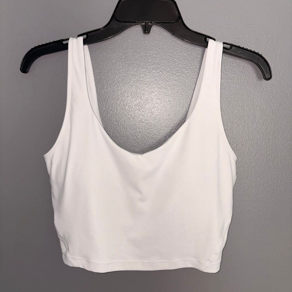 CRZ Womens Crop Top Bra White V-neck Pull On size Small